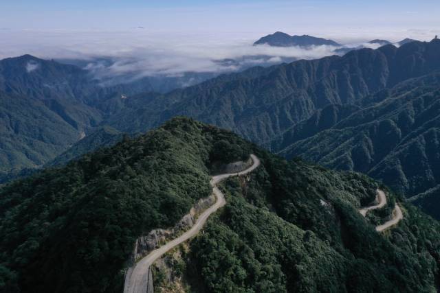 南岭山内当年叫停的道路最终在2015年完成硬化，直通广东最高峰。南方日报记者 吴明摄